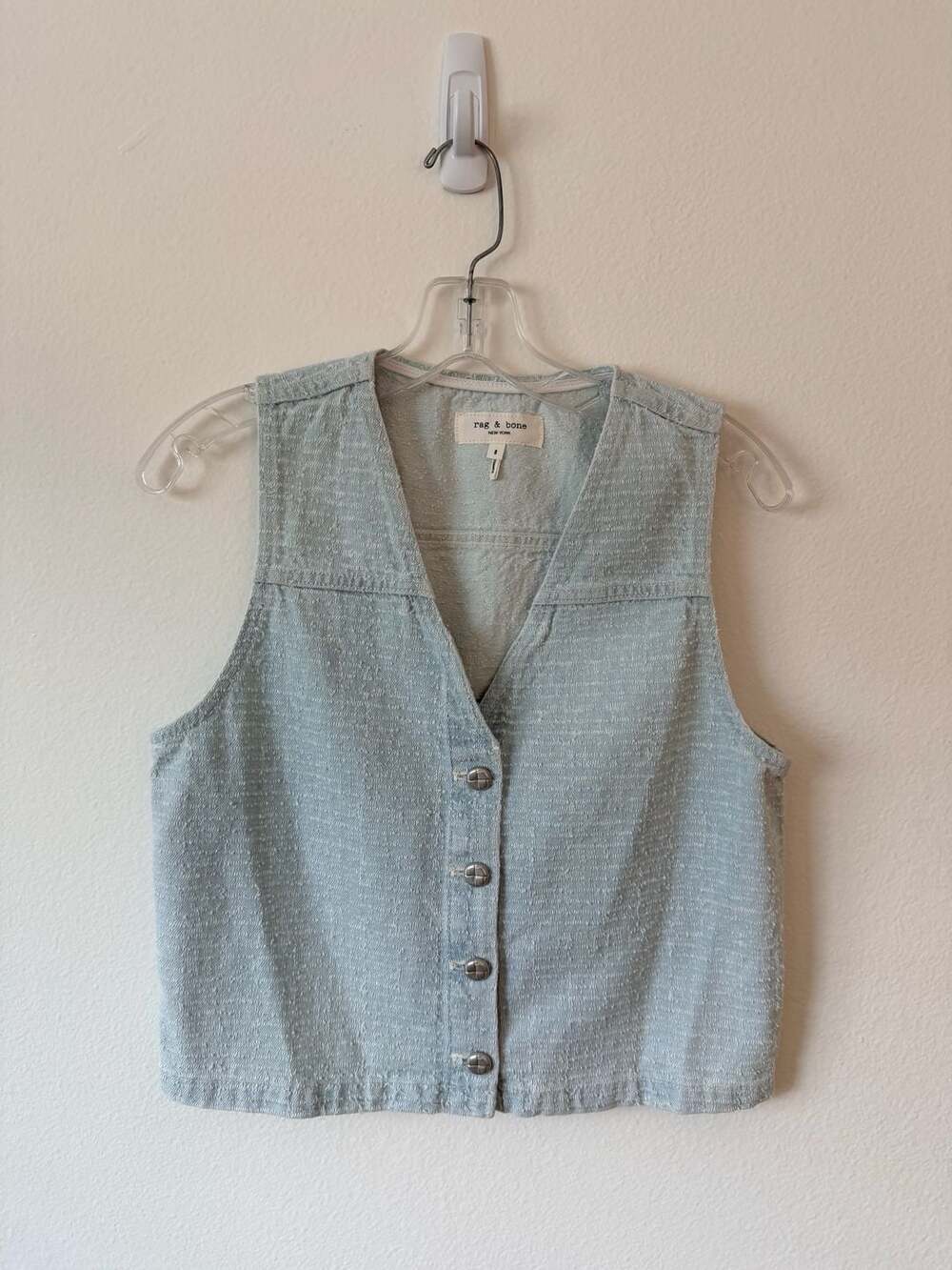 rag & bone Juliana Tweed Button-Front Vest size 8 NWOT - Picture 3 of 6